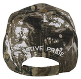 NATIVE PRIDE MEDICINE WHEEL HOOP FEATHER BALL CAP HAT FOREST CAMO