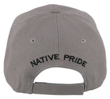 NATIVE PRIDE MEDICINE WHEEL HOOP FEATHER BALL CAP HAT GRAY