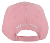NATIVE PRIDE MEDICINE WHEEL HOOP FEATHER BALL CAP HAT PINK