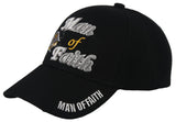 MAN OF FAITH JESUS CHRISTIAN BALL CAP HAT BLACK