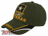 NEW! US ARMY STRONG VETERAN SIDE LINE STAR CAP HAT OLIVE