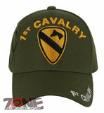 NEW! US ARMY 1ST CAVALRY SHADOW BALL CAP HAT OLIVE