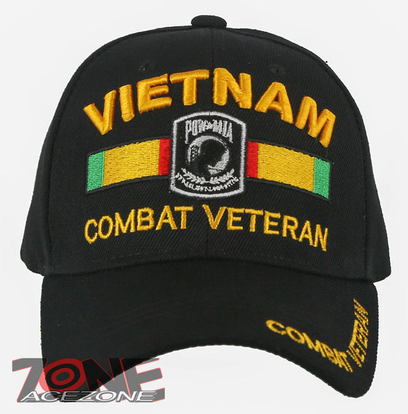 NEW! VIETNAM COMBAT VETERAN POW MIA CAP HAT BLACK