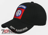 NEW! US ARMY PARATROOPER 82ND AIRBORNE DIVISION AB SHADOW CAP HAT BLACK