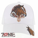 NEW! HORSE BELT RODEO COWBOY COWGIRL BALL CAP HAT WHITE
