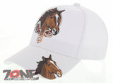 NEW! HORSE BELT RODEO COWBOY COWGIRL BALL CAP HAT WHITE