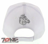 NEW! HORSE BELT RODEO COWBOY COWGIRL BALL CAP HAT WHITE