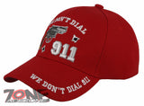 NEW! WE DON'T DIAL 911 PISTOL GUN CAP HAT RED