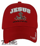 JESUS ANCHOR OF MY LIFE CHRISTIAN BALL CAP HAT RED