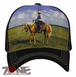 NEW! MESH RODEO COWBOY HORSE RIDING BALL CAP HAT BLACK