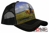 NEW! MESH RODEO COWBOY HORSE RIDING BALL CAP HAT BLACK