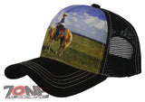 NEW! MESH RODEO COWBOY HORSE RIDING BALL CAP HAT BLACK