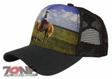 NEW! MESH RODEO COWBOY HORSE RIDING BALL CAP HAT GRAY BROWN