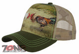 NEW! MESH COCKS FIGHT BALL CAP HAT OLIVE TAN