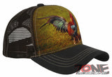 NEW! MESH BIG COCK ROOSTER FIGHT BALL CAP HAT GRAY BROWN