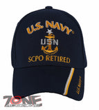 NEW! US NAVY USN SCPO RETIRED BALL CAP HAT NAVY