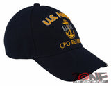 NEW! US NAVY USN CPO RETIRED BALL CAP HAT NAVY