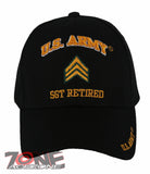 NEW! US ARMY SGT RETIRED BALL CAP HAT BLACK