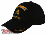 NEW! US ARMY SGT RETIRED BALL CAP HAT BLACK