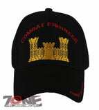 NEW! US ARMY COMBAT ENGINEER BALL CAP HAT BLACK