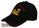 NEW! US ARMY COMBAT ENGINEER BALL CAP HAT BLACK