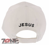 NEW! JESUS IS MY SUPER HERO CHRISTIAN COTTON BASEBALL CAP HAT WHITE