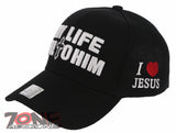 NEW! JESUS MY LIFE ALL TO HIM I LOVE JESUS CHRISTIAN BASEBALL CAP HAT BLACK