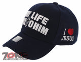 NEW! JESUS MY LIFE ALL TO HIM I LOVE JESUS CHRISTIAN BASEBALL CAP HAT NAVY