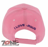 NEW! ONE WAY JOHN 14:6 I LOVE JESUS CHRISTIAN BASEBALL CAP HAT PINK
