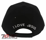 JESUS JOHN 3:16 I LOVE JESUS CHRISTIAN BASEBALL CAP HAT BLACK