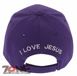 JESUS JOHN 3:16 I LOVE JESUS CHRISTIAN BASEBALL CAP HAT PURPLE