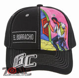 NEW! EL BORRACHO DRUNK MEXICAN LOTERIA BINGO SNAPBACK BASEBALL CAP HAT BLACK