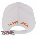 JESUS JOHN 3:16 I LOVE JESUS CHRISTIAN BASEBALL CAP HAT WHITE