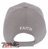 NEW! JESUS STRONG BY FAITH I LOVE JESUS CHRISTIAN BASEBALL CAP HAT GRAY