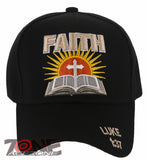 NEW! JESUS FAITH LUKE 1:37 CHRISTIAN BASEBALL CAP HAT BLACK