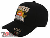 NEW! JESUS FAITH LUKE 1:37 CHRISTIAN BASEBALL CAP HAT BLACK
