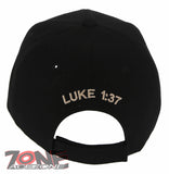 NEW! JESUS FAITH LUKE 1:37 CHRISTIAN BASEBALL CAP HAT BLACK