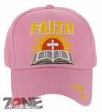 NEW! JESUS FAITH LUKE 1:37 CHRISTIAN BASEBALL CAP HAT PINK