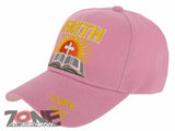 NEW! JESUS FAITH LUKE 1:37 CHRISTIAN BASEBALL CAP HAT PINK