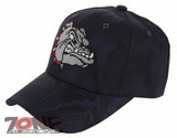 NEW! BULLDOG HEAD BASEBALL CAP HAT CAMOUFLAGE NAVY
