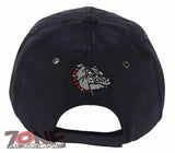 NEW! BULLDOG HEAD BASEBALL CAP HAT CAMOUFLAGE NAVY