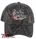 NEW! BULLDOG HEAD BASEBALL CAP HAT CAMOUFLAGE GRAY