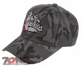 NEW! BULLDOG HEAD BASEBALL CAP HAT CAMOUFLAGE GRAY