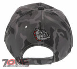 NEW! BULLDOG HEAD BASEBALL CAP HAT CAMOUFLAGE GRAY