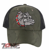 NEW! BULLDOG HEAD MESH TRUCKER SNAPBACK BASEBALL CAP HAT CAMOUFLAGE OLIVE