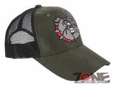 NEW! BULLDOG HEAD MESH TRUCKER SNAPBACK BASEBALL CAP HAT CAMOUFLAGE OLIVE
