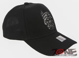 NEW! DOG PITBULL HEAD BASEBALL CAP HAT ALL BLACK