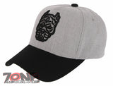 NEW! DOG PITBULL HEAD BASEBALL CAP HAT GRAY BLACK