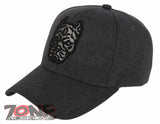 NEW! DOG PITBULL HEAD BASEBALL CAP HAT ALL GRAY