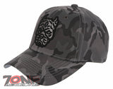 NEW! DOG PITBULL HEAD BASEBALL CAP HAT CAMOUFLAGE GRAY
